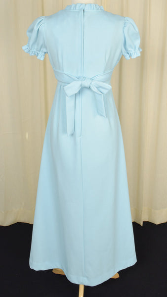 1960s Baby Blue Vintage Maxi Dress Cats Like Us