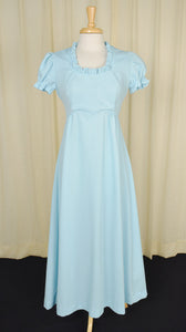 1960s Baby Blue Vintage Maxi Dress Cats Like Us