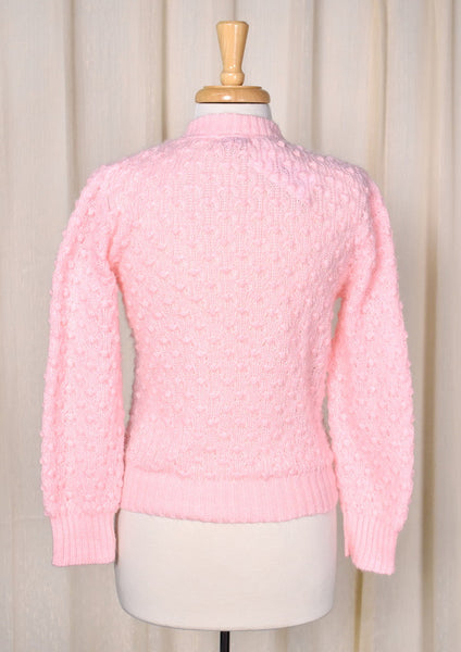 1960s Baby Pink V-Neck Sweater Cats Like Us