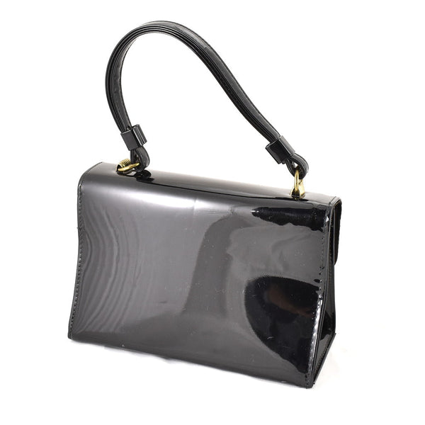 1960s Black Patent Box Handbag Cats Like Us