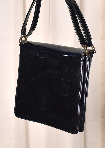 1960s Black Square Patent Bag Cats Like Us