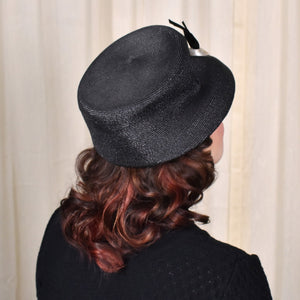 1960s Black Straw Slouch Hat Cats Like Us