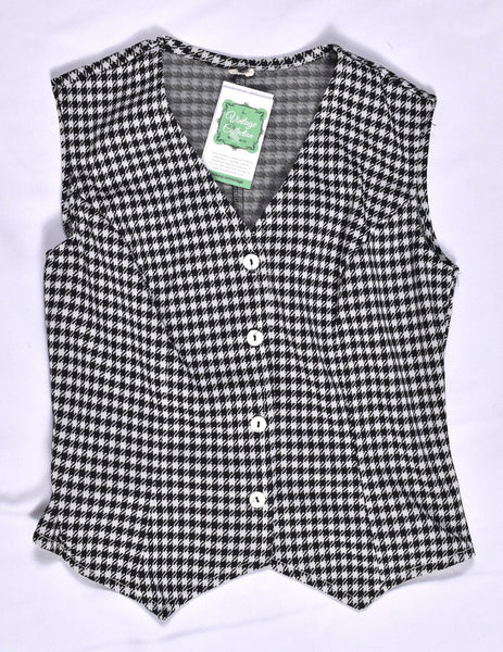 1960s Black & White Houndstooth Vest and Pant Set Cats Like Us