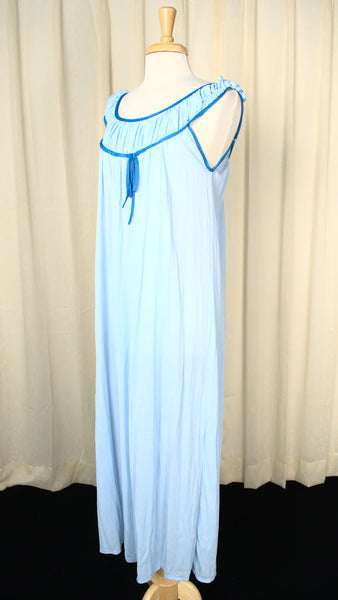 1960s Blue Bow Night Gown Cats Like Us