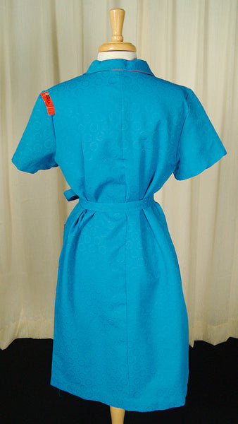 1960s Blue Smock Shirt Dress Cats Like Us