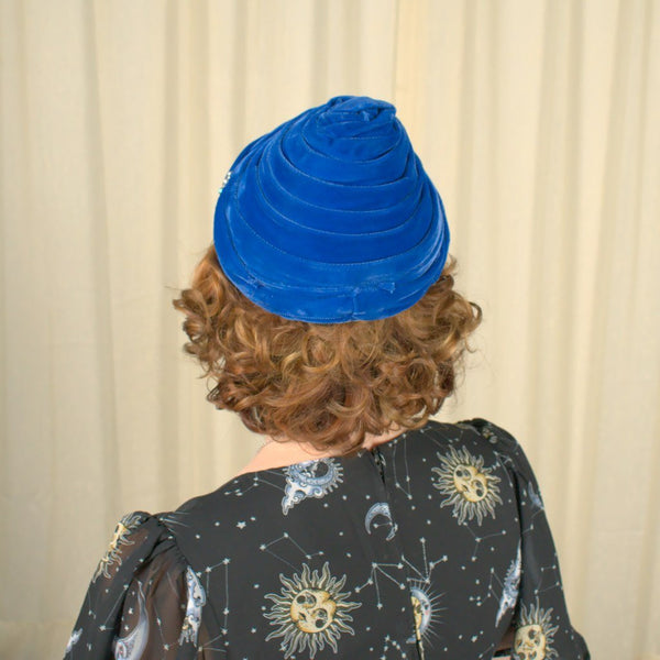 1960s Blue Velvet Moon Hat Cats Like Us