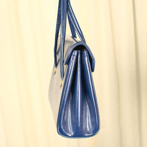 1960s Blue Vinyl Handbag Cats Like Us