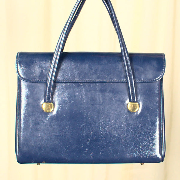 1960s Blue Vinyl Handbag Cats Like Us