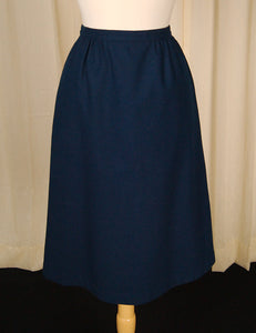 1960s Blue Wool Skirt Cats Like Us