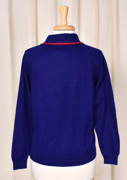 1960s Blue with Red Trim Cardigan Cats Like Us