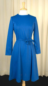 1960s Bright Blue A Line Dress Cats Like Us
