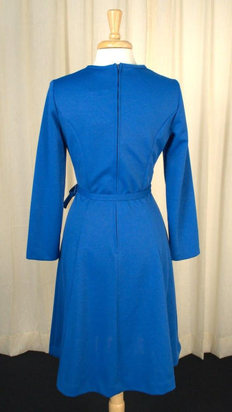 1960s Bright Blue A Line Dress Cats Like Us