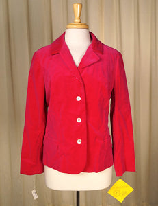 1960s Bright Pink Velvet Blazer Cats Like Us