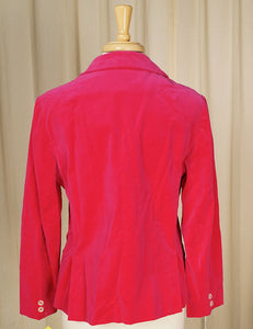 1960s Bright Pink Velvet Blazer Cats Like Us