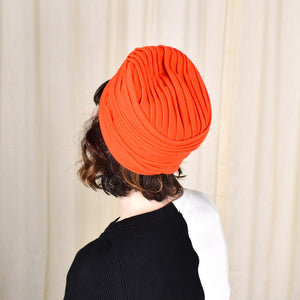 1960s Bright Red Fabric Vintage Turban Cats Like Us