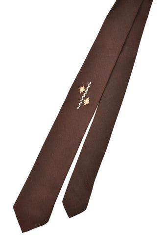 1960s Brown Embroidered Tie Cats Like Us