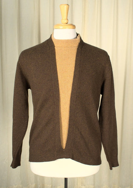 1960s Brown Faux Layer Sweater Cats Like Us