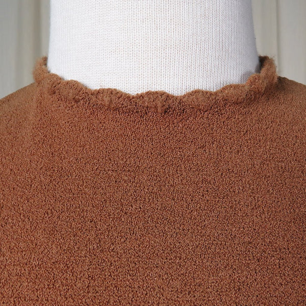 1960s Brown Knit Shell Top Cats Like Us