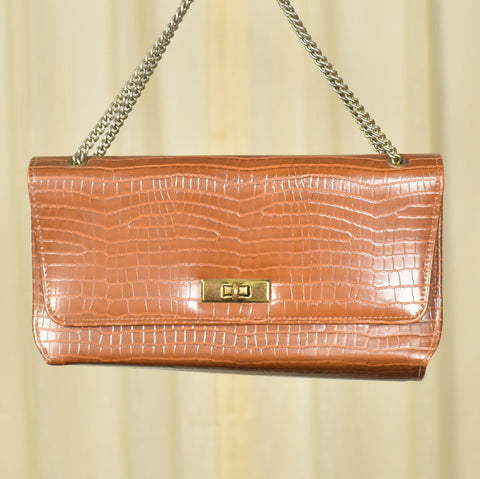 1960s Brown Snakeskin Handbag Cats Like Us