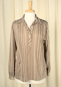 1960s Brown & Tan Striped Top Cats Like Us