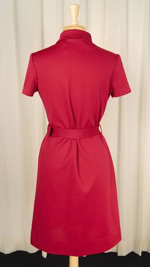 Vintage 1960s Burgundy Womens Polo Shirt Dress – Cats Like Us
