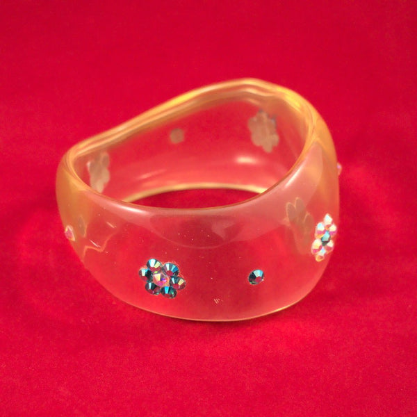 1960s Clear Lucite Bangle Cats Like Us
