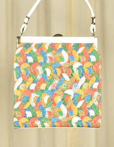 1960s Colorful Feathers Handbag Cats Like Us