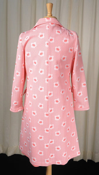 1960s Coral Floral Dress & Coat Cats Like Us