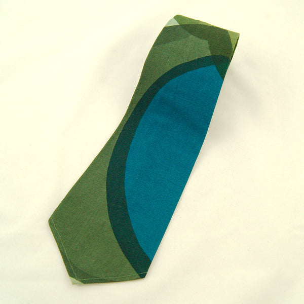 1960s Cotton Green Abstract Tie Cats Like Us