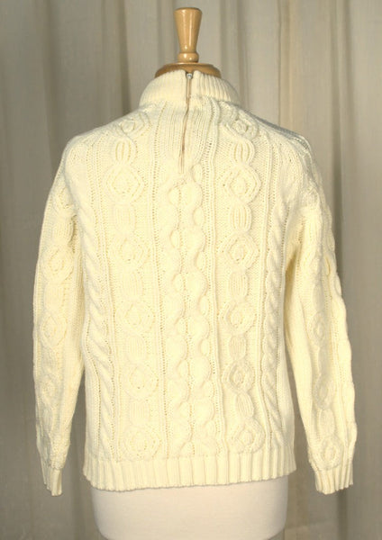 1960s Cream Cable Knit Sweater Cats Like Us