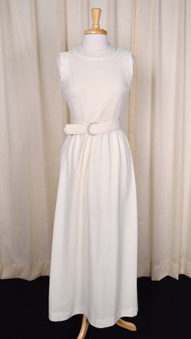 1960s Cream Maxi Dress Cats Like Us