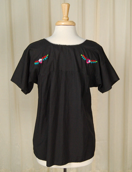 1960s Embroidered Peasant Top Cats Like Us