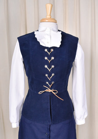 1960s Faux Suede Vintage Navy Vest Cats Like Us