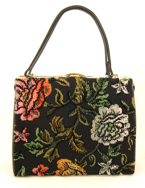 1960s Floral Carpet Handbag Cats Like Us