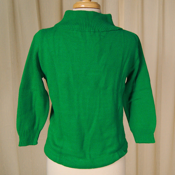 1960s Green Chunky Sweater Cats Like Us