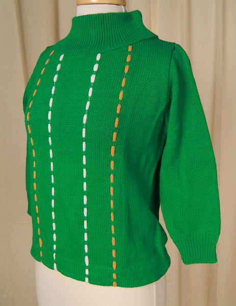 1960s Green Chunky Sweater Cats Like Us