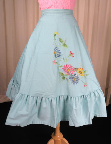 1960s Hand Painted Ruffle Skirt Cats Like Us