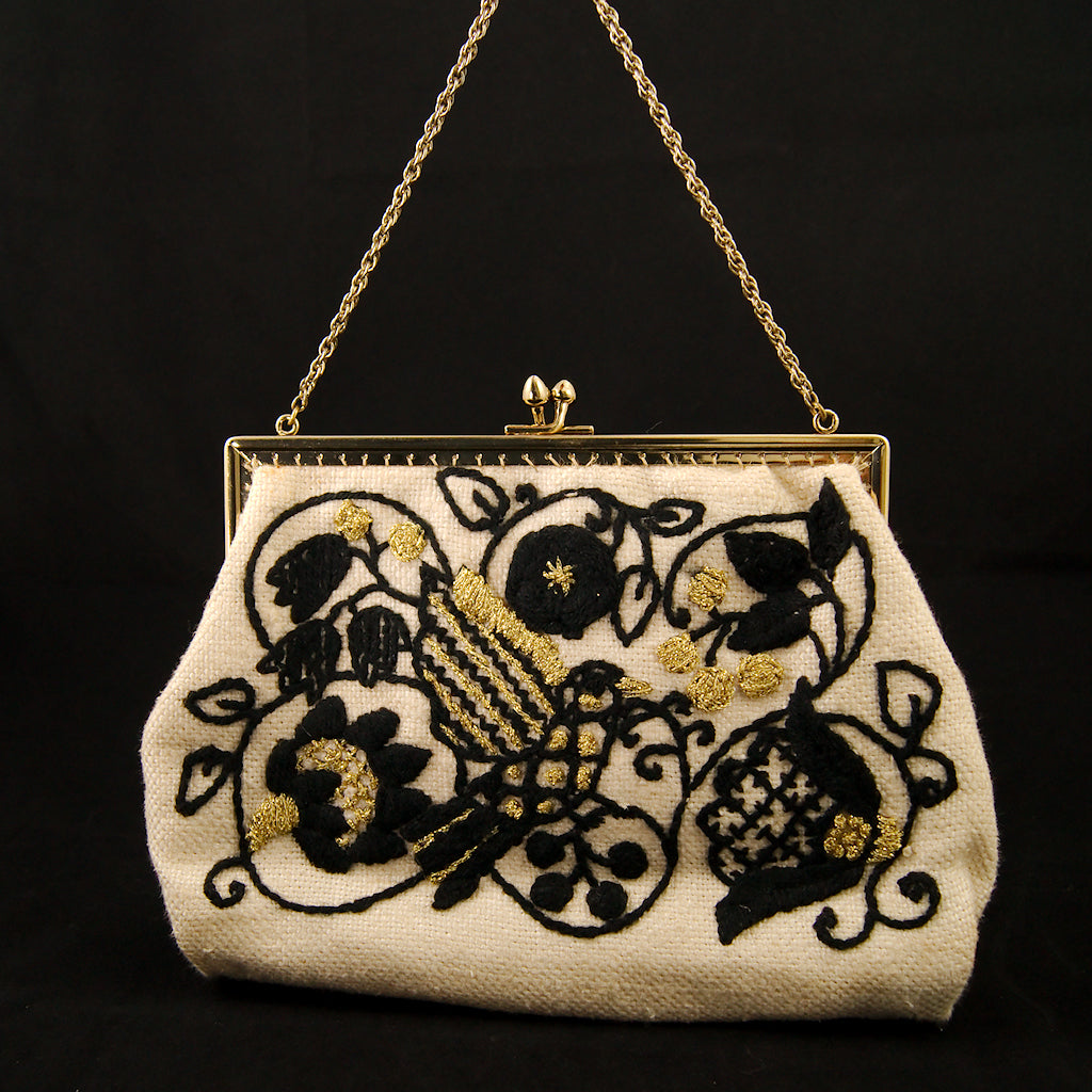 1960s Handmade Folk Handbag Cats Like Us