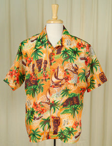 1960s Hawaiian Palm Tree Shirt Cats Like Us