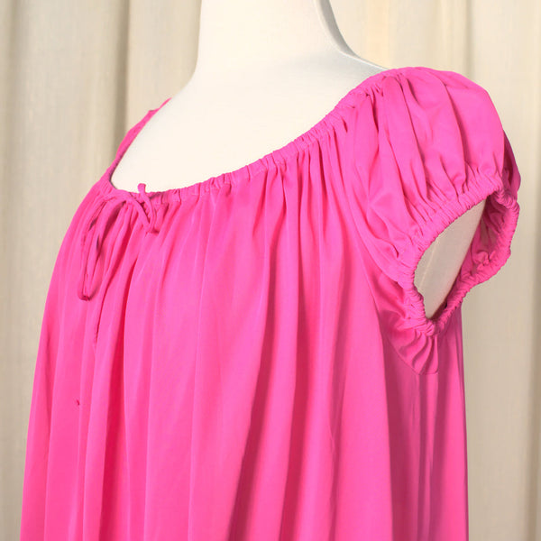 1960s Hot Pink Night Gown Cats Like Us