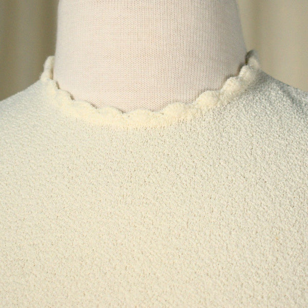1960s Ivory Knit Shell Top Cats Like Us