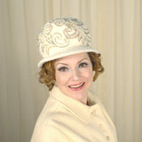 Cats Like Us 1960s Ivory Sequin Bubble Hat