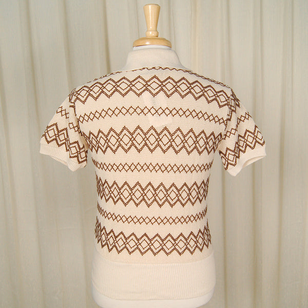 1960s Knit Sweater Polo Shirt Cats Like Us