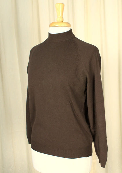 1960s LS Brown Knit Top Cats Like Us
