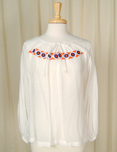 1960s Long Sleeve Peasant Top Cats Like Us