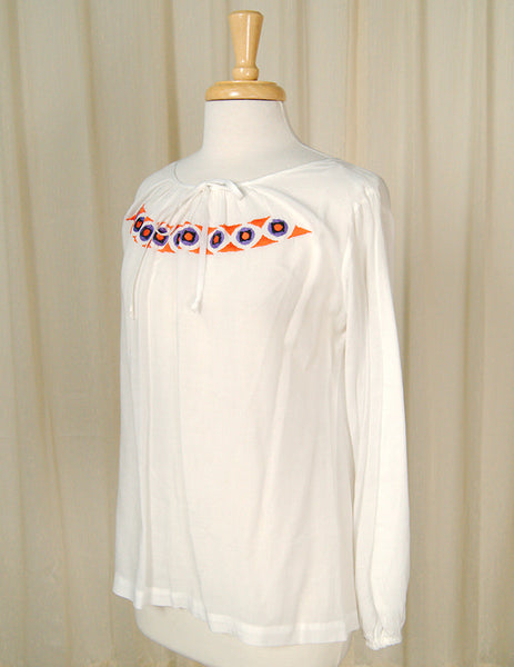 1960s Long Sleeve Peasant Top Cats Like Us
