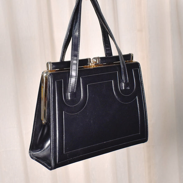 1960s Mod Black Handbag Cats Like Us