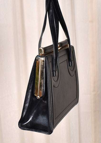 1960s Mod Black Handbag Cats Like Us