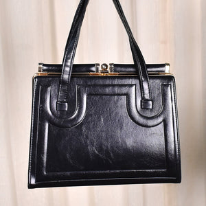 1960s Mod Black Handbag Cats Like Us