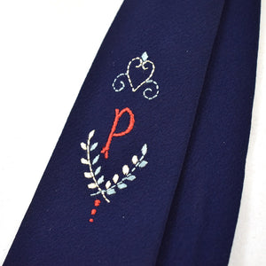 1960s Navy Blue P Tie Cats Like Us